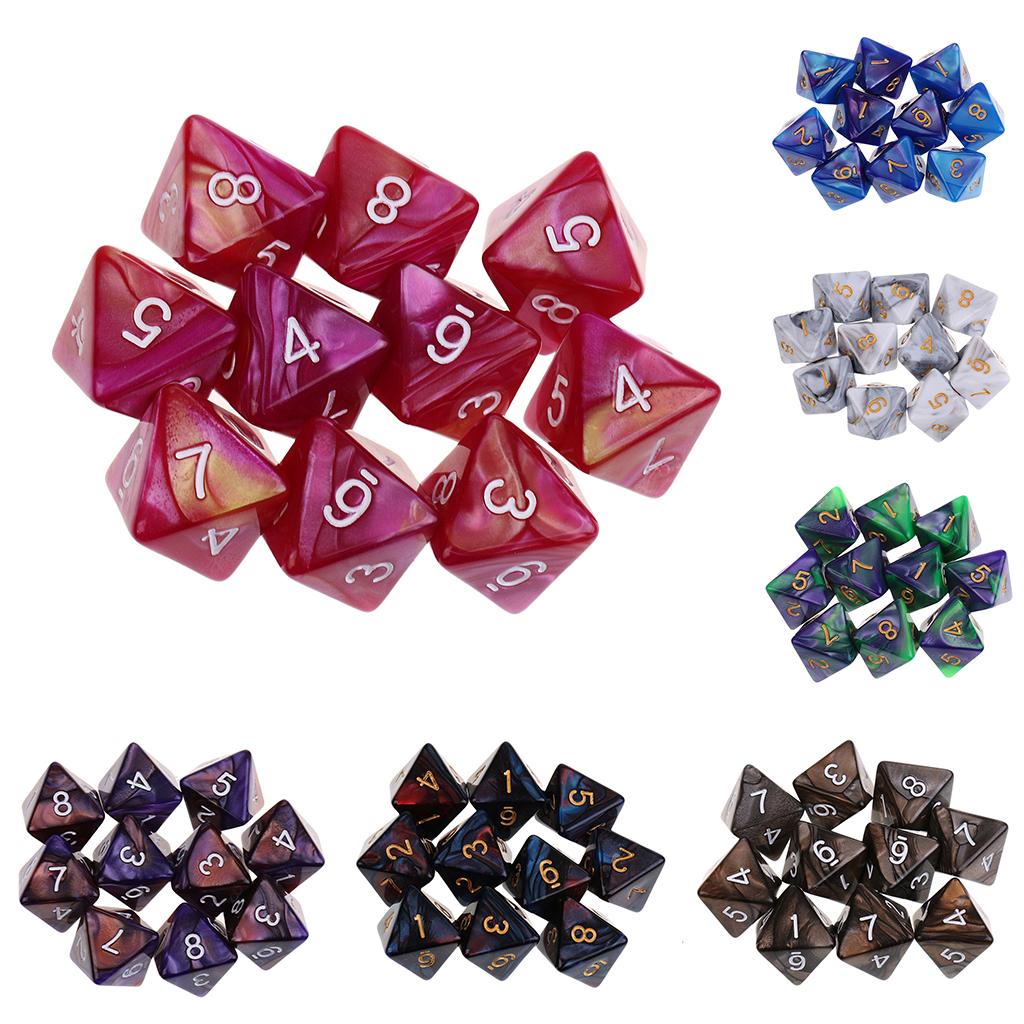 Set of 10 Octahedral Dice for Interactive Gaming Experience