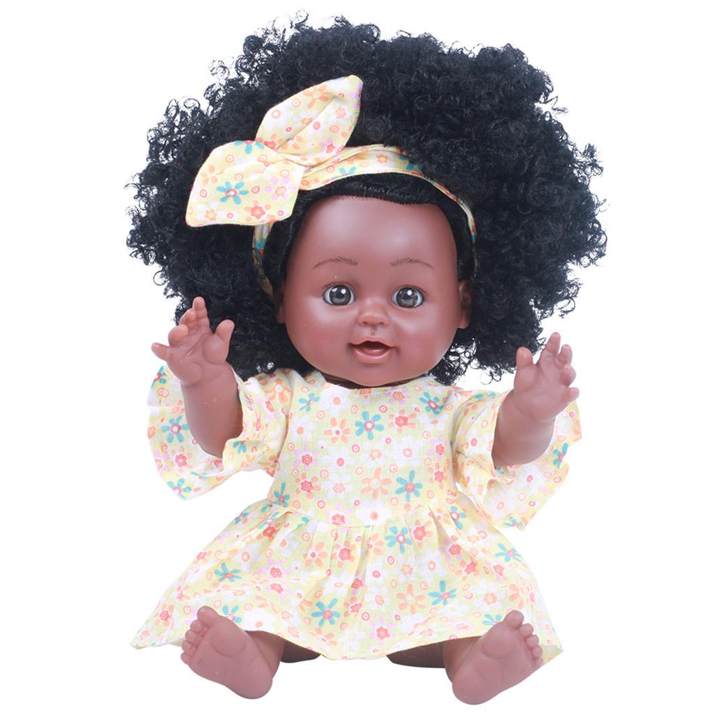 (H0826)Black Girl Dolls Americké panenky na hraní Živé panenky pro miminka 35 cm