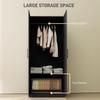 Double Panel Door Wardrobe With Shelves Black