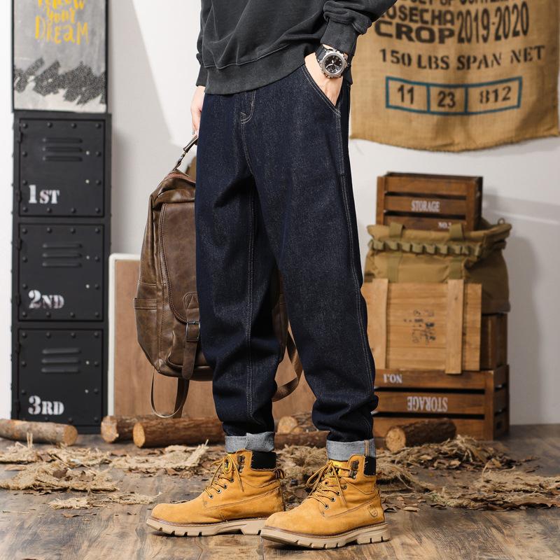 Jeans Verblasst Nicht Denning Blue Harem Jeans Herren Herbst Gerade Haremshose Herren Herbst Amerikanischer Bulle