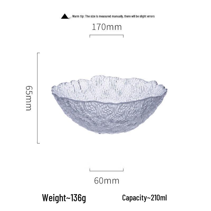 Dunzhu Ice Condensation Transparent Glass Bowl