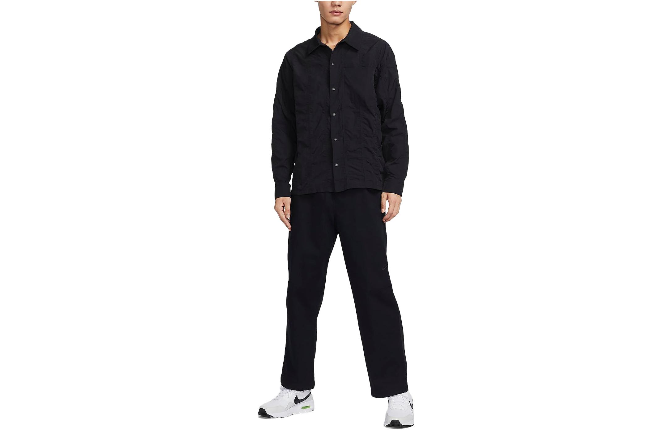 

Nike Sun Protection Clothing Men s Black Lapel Moderate Straight Fit FB7364-010 L
