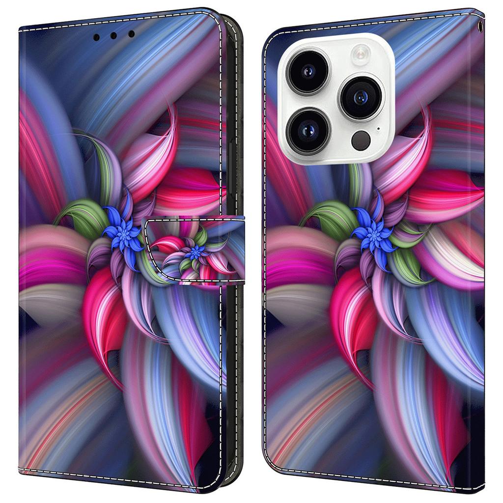 For iPhone 16 Pro Max Case 3D Pattern PU Leather Wallet Phone Cover with Stand