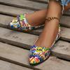 Mode Slipper Atmungsaktive Sommer Ballerina Flache Schuhe Damen Weiche Sohle Spitz Zehenbereich Bootsschuhe Übergröße 43