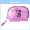 Fashionable Pu Laser Makeup Bag Travel Portable Ladies Waterproof Wash Bag Semi-circular Holographic Handheld Storage Bag Yz-14