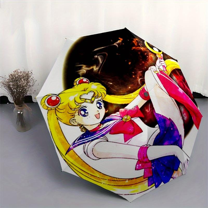 Sailor Moon Gift Umbrella, Portable 3 Fold Compact Umbrella for Men & Women,S74