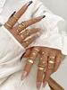 24 Pcs Fashion Rhinestone Ring Set for Women Bohemian Minimalist Snake Heart Geometric Design Finger Ring 2025 New Jewelry Gifts