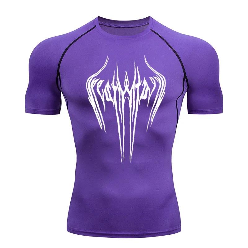 Men's Breathable Compression Sports T-shirt Short-sleeved Bodybuilding Fitness Sweatshirt Jogging Training Sportswear Top S-3XL