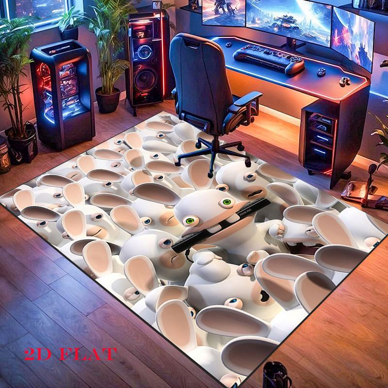 Rabbids Invasion Smile Carpet Rug for Living Room Bedroom Home Sofa Decoration,Kids Play Nonslip Floor Mat