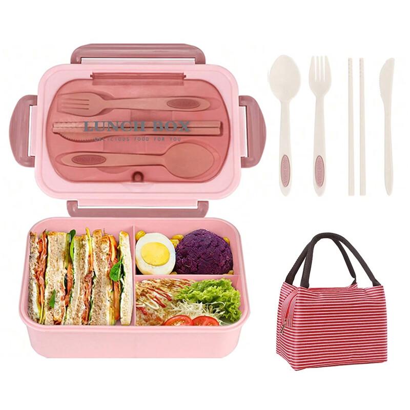 GOWKE Insulated 3-Compartment Stainless Steel Lunch Box