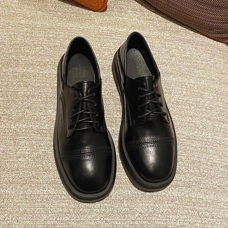 Japanese JK small leather shoes women's British style lace-up two-wear single shoes 2024 new flat-bottomed versatile soft leather loafers