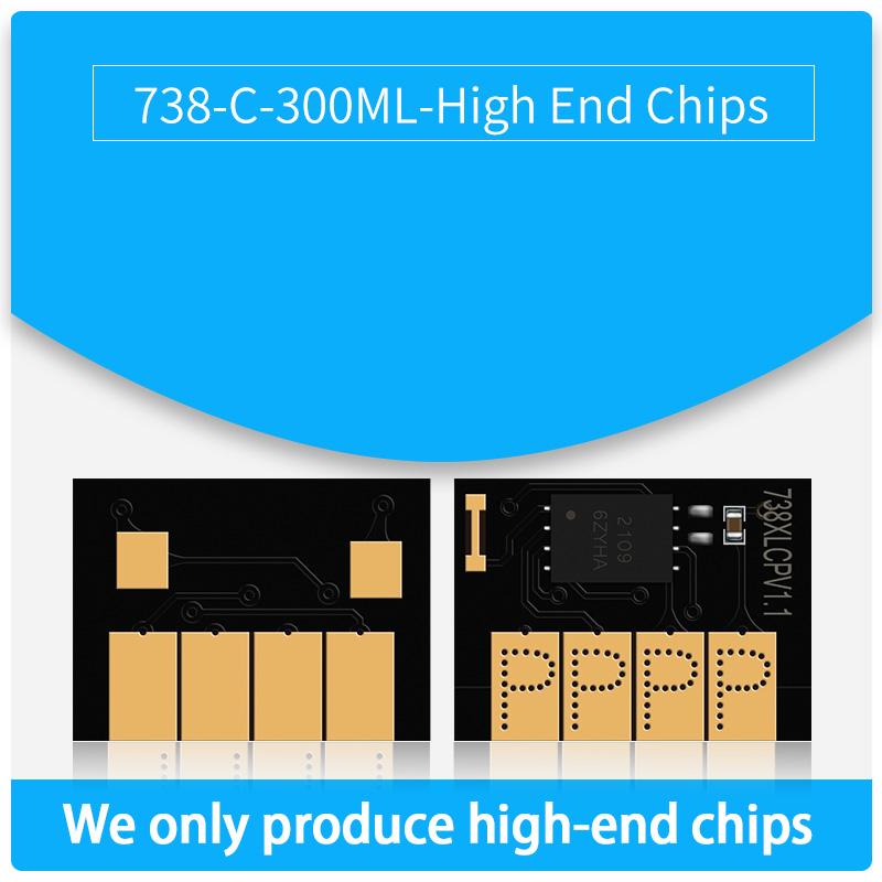New Upgrade For HP 738 738XL Cartridge Chip For HP DesignJet T850 T950 Printers Stable One Time Use Disposable Cartridge Chip