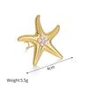 Anello Aperto INS Moda Acciaio Inossidabile Stella Marina Perla - Anello Dito Esagerato Placcato Oro 18K da Donna