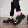 Fashion Thick Soled Men's Shoes Genuine Leather Style Groom's Wedding Dress Party Black and Brown Luxury Adult Shoes Classic Retro