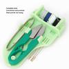 Exquisite and Portable Mini Macaron Color Plastic Sewing Tool Box Needle Scissors(Green)