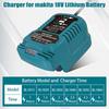 12V/24V 100-240V Li-ion Battery Mini Compact Car Charger for Makita 18V Lithium Ion Battery BL1860 BL1830 Replacement for DC18RC