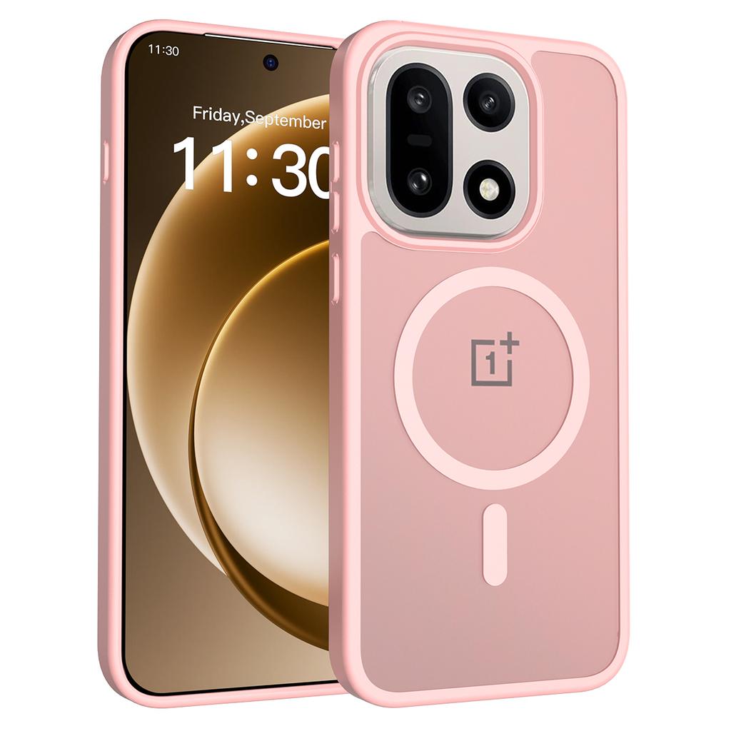 Skin Feel Magnetic Phone Case For OnePlus 15 5G 6.78 Inches Magsafe Wireless Charging TPU Frame Hard Plastic Back Cover Fundas