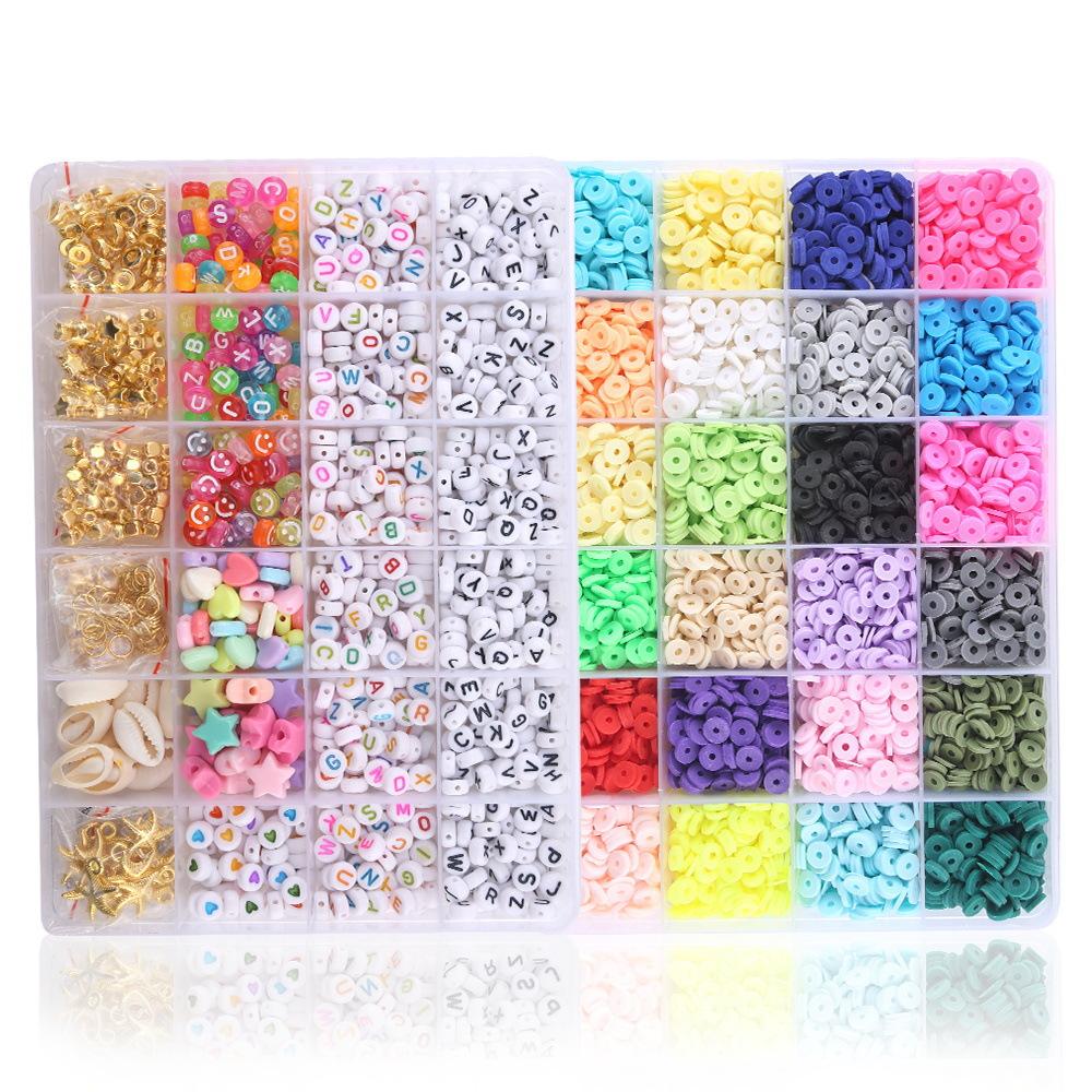 Direct Supply Of 24 Grid Soft Pottery Sheet Set, Soft Pottery Beaded Pcv Mixture, Clay Beads Diy Made Bracelet Necklace