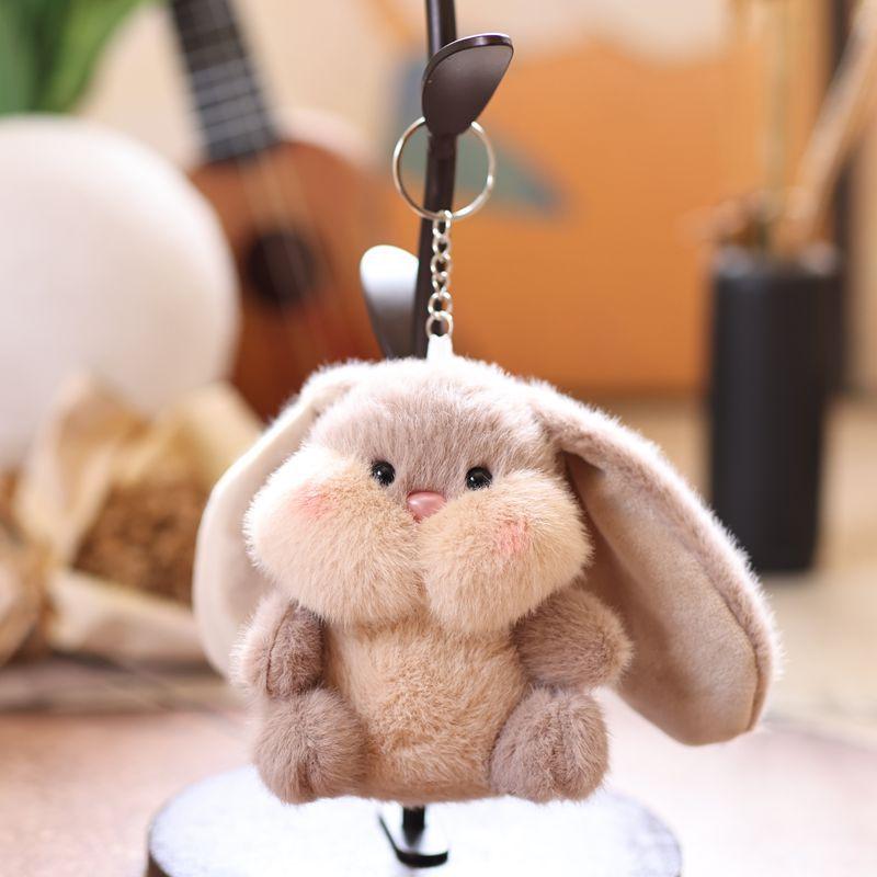 13Cm Cute And Cute Big Eared Rabbit Pendant Plush Toy Doll Small Rabbit Bag Pendant Keychain Doll Birthday Gift