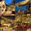 Rainproof LED String 10m 20 LEDs 2 Spare S14 Warm White 24V Low Safe PC Perfect for Garden and Shopping Centers Lights, Long, + Bulbs, (2700K),