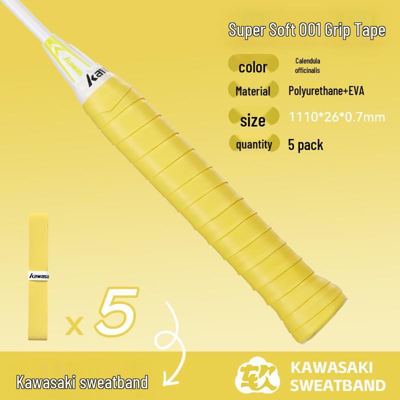Kawasaki Anti-Slip Wear-Resistant Badminton & Tennis Grip Tape - Sweat-Absorbing Handle Wrap
