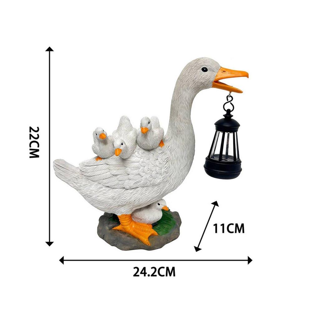 Solar Duck Statue Creative Design Resin Garden Light Weatherproof for Patio