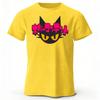 Japanese New Cyberpunk Neon Black Cat Pure Cotton Tshirt Mens Loose Oversized Short Sleeved Tshirt Casual Round Neck Top