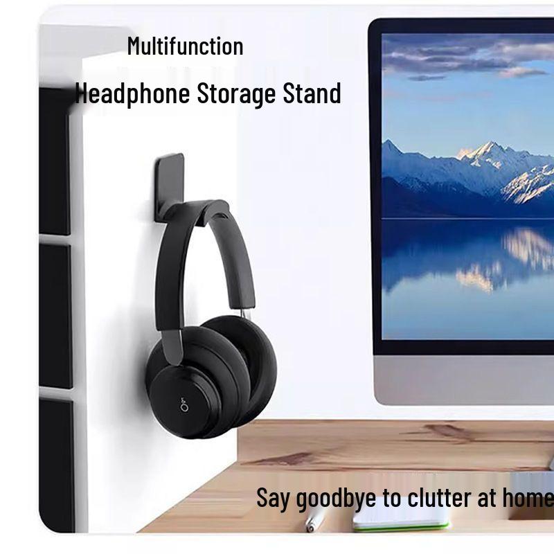 Adhesive Wall-Mounted Headphone Hook & Stand for Over-Ear Headphones