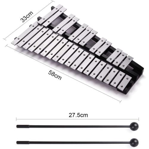 Btuty Glockenspiel Xylophone, 30 Notes, Wooden Frame, Foldable Aluminum Bars, Percussion Instrument Gift with Carrying Bag