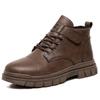 Men's Casual Boots Spring and Autumn British Workwear Boots Non Slip Soft Sole Comfort Outdoor Mid Top Leather Boots Male Shoes