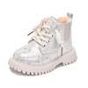 Girls' Fashion Martin Boots, Winter New Arrivals Children's Fleece-lined Boots, Versatile Soft-Sole Warm Low-Cut British Style Boots.