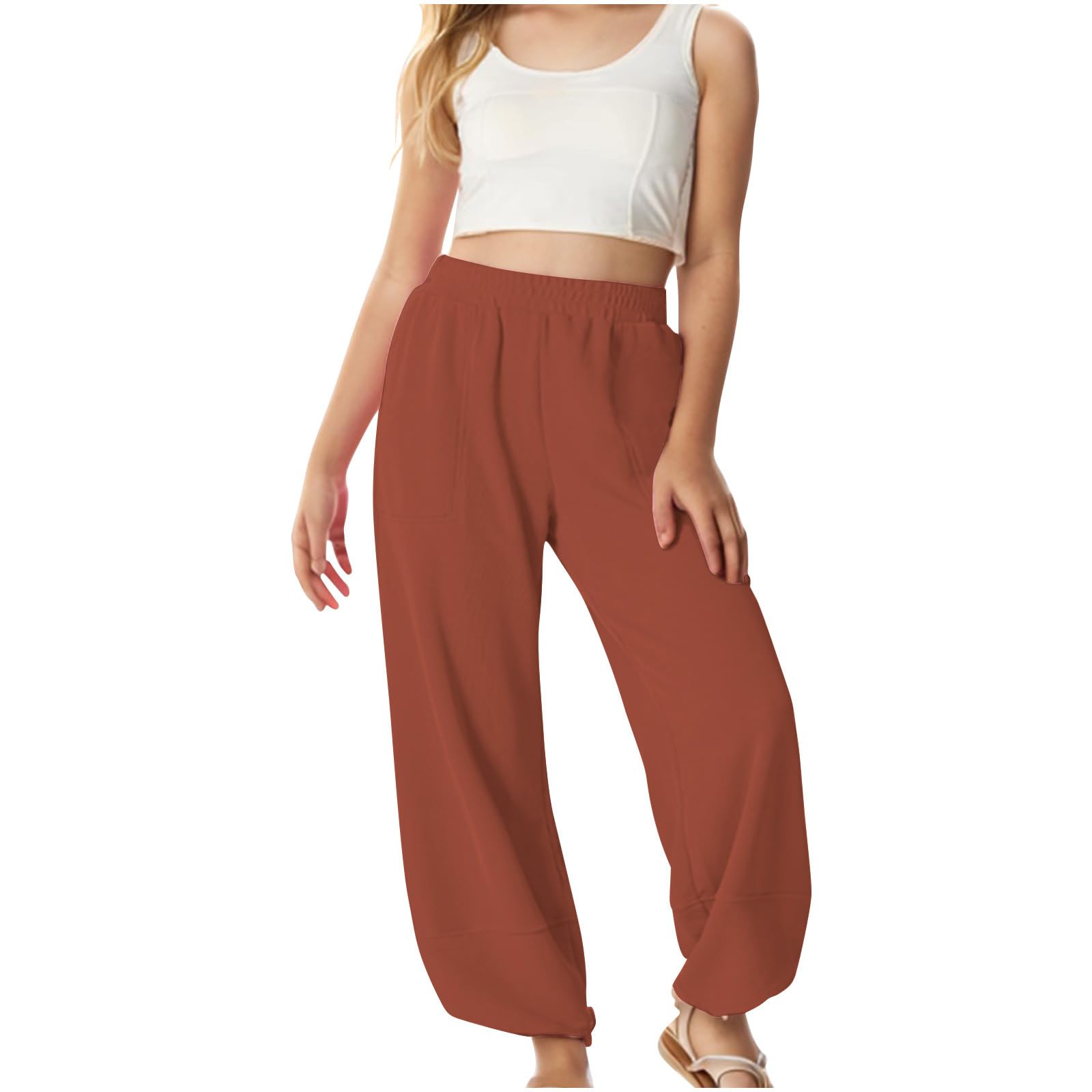 

Boys Girls Children s Loose Casual Fashion Comfy Pants 140 рожевий
