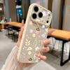 Custodia per Telefono Colorata Fiori Colore Caramella Cuore Morbido Rilievo Lato Per iPhone 11 12 13 14 15 16 17 Pro Max 14 Plus Copertura Antiurto