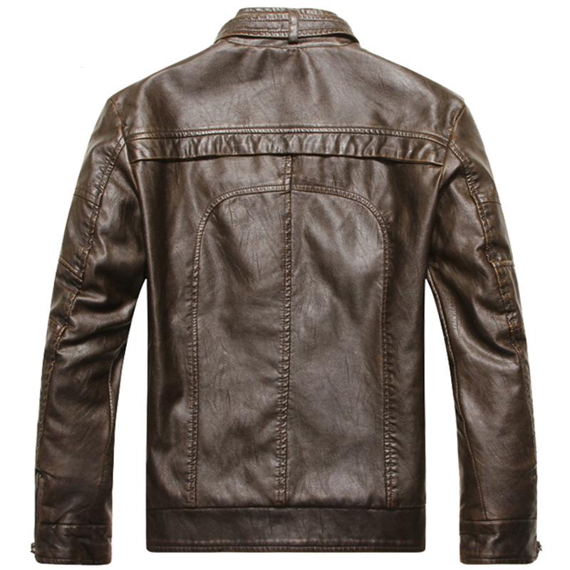 Motorcycle Thickened Artificial Leather Coat Men Winter Warm Man Artificial  Leather CoatMens Plus Velvet Men Moto Biker Riding Fleece Jacket