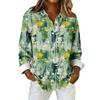 Women's Fashionable Casual Printed Long-Sleeved Button-Up Shirt
