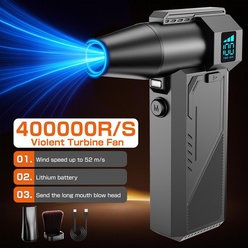 For Car RV Truck Trailer Portable Violent Jet Fan Handheld Turbo Fan 2025 Cleaning Blower Tool High Speed Powerful Air Blower