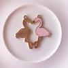 10 Pcs Enamelled Animal Flamingo Talisman Pendant DIY Accessories for Wedding Birthday Parties