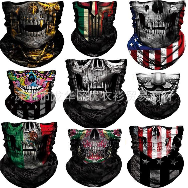 Skull Men Balaclava Ski Mask Cycling Caps Snowboard Face Cover Motorcycle Bicycle Helmet Hood Bandana Scarf Breathable Windproof