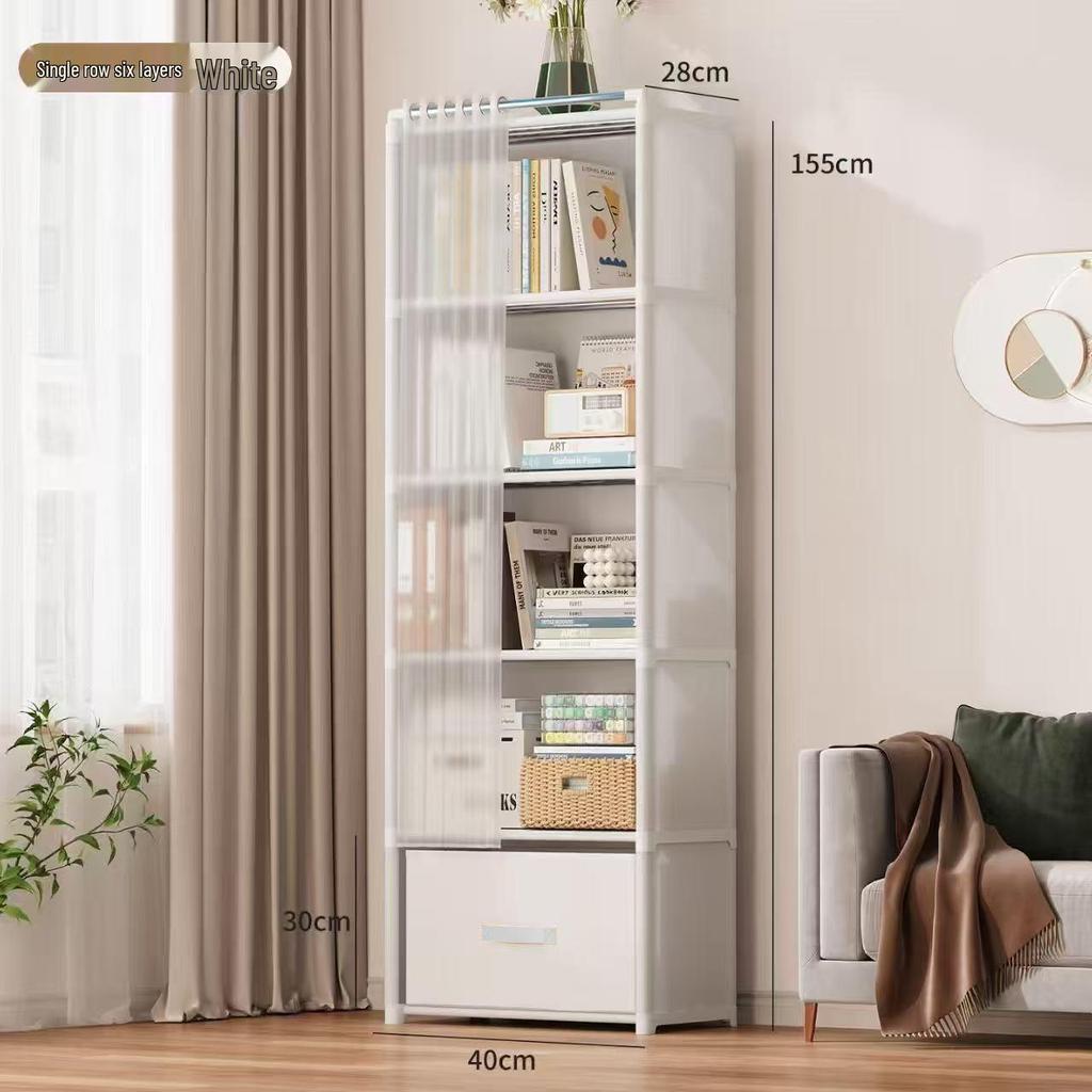 Simple Multi-layer Floor-standing Bookshelf: Narrow Corner Storage Rack for Living Room