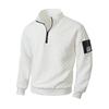 New Style Fleece Men's Warm Stand Collar Solid Color Pullover Square Zipper Sweatshirt Jacket