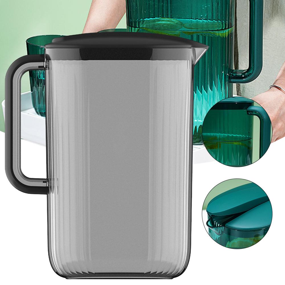 2200ml Water Jug Transparent Heat-Resistant Cold Water Kettle And Cups Water Pot With Handle Large Capacity Office Household Jug
