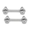 Pair Metal Silver Exhaust Muffler Dog Bone Nut Plate Fastener Hardware Kit for Motorcycle