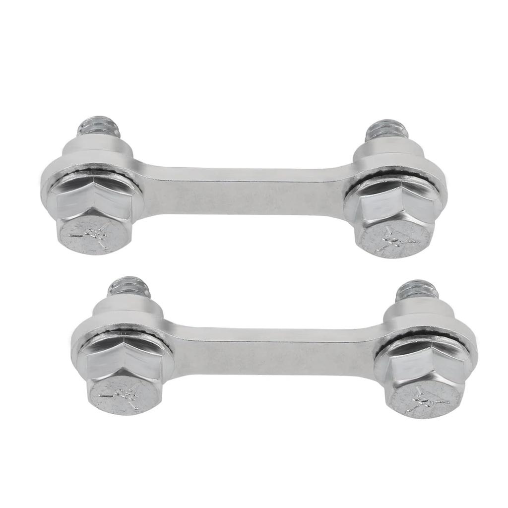 Pair Metal Silver Exhaust Muffler Dog Bone Nut Plate Fastener Hardware Kit for Motorcycle
