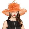 2026 Kentucky Derby Hat for Women Ladies, Organza Veil Feather Fascinator for Tea Party Church UV Protection Sun Hat