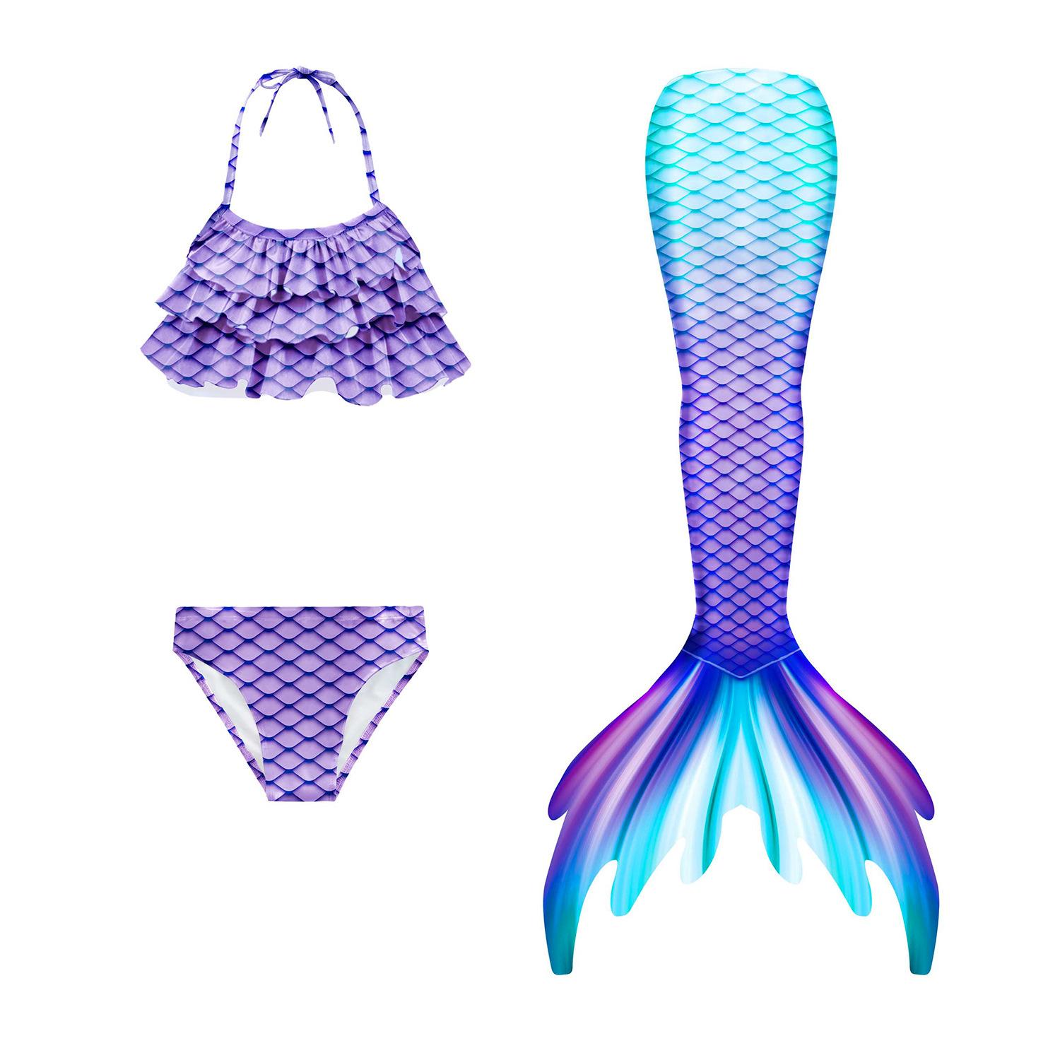 

Новинка 2024 года, детский купальник для девочек, костюм русалки с хвостом русалки, детский купальник для косплея, пляжное бикини в стиле фэнтези 140(8-9T)
