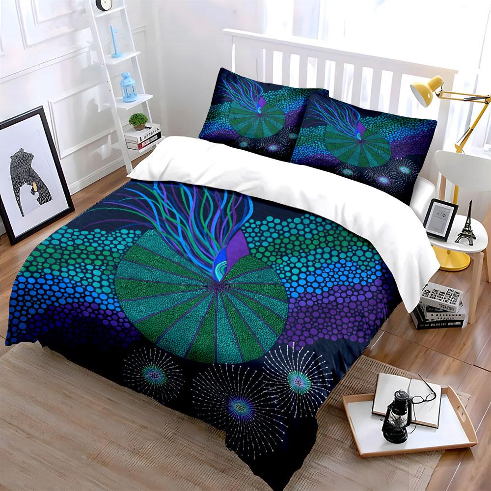Vibrant Cosmic Blossom. Bedding Sets Duvet Covers Pillowcases(1* Duvet Cover 2* Pillowcases Without Duvet Insert)
