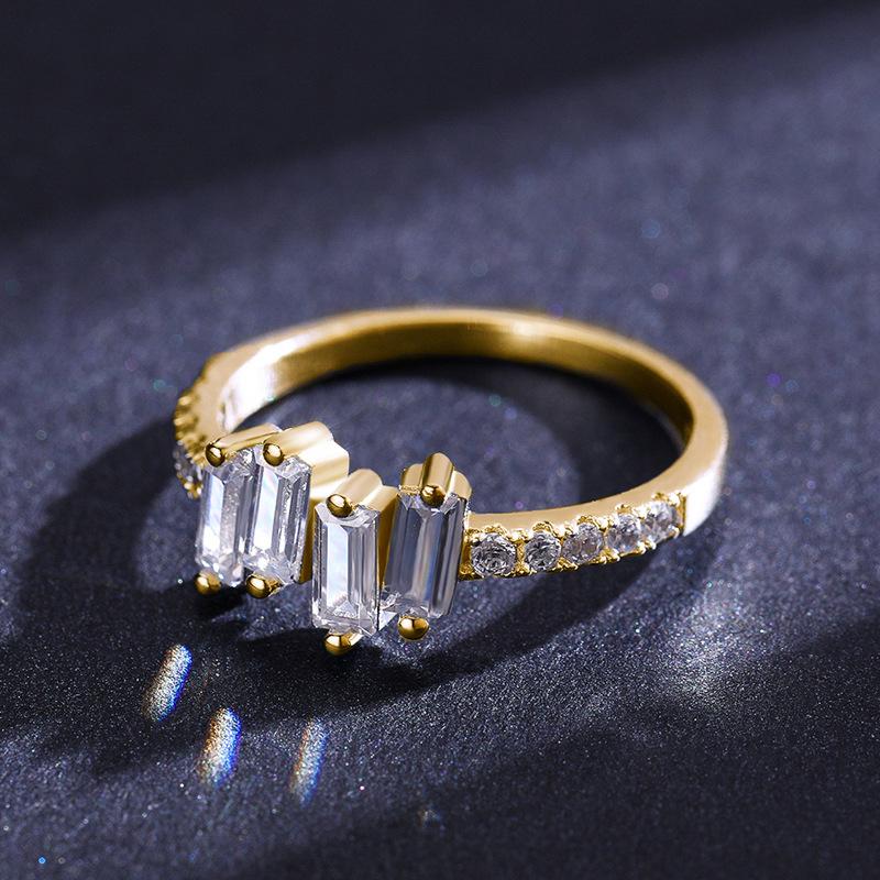 Tancise Classic 925 Sterling Silver  Zircon Ring Ladies Jewelry Wedding Promise Party Gift