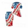 Women Plus Size Round Neck Short Sleeve Navy Blue Printed Asymmetric Top Fitted Skirt Two Piece Set