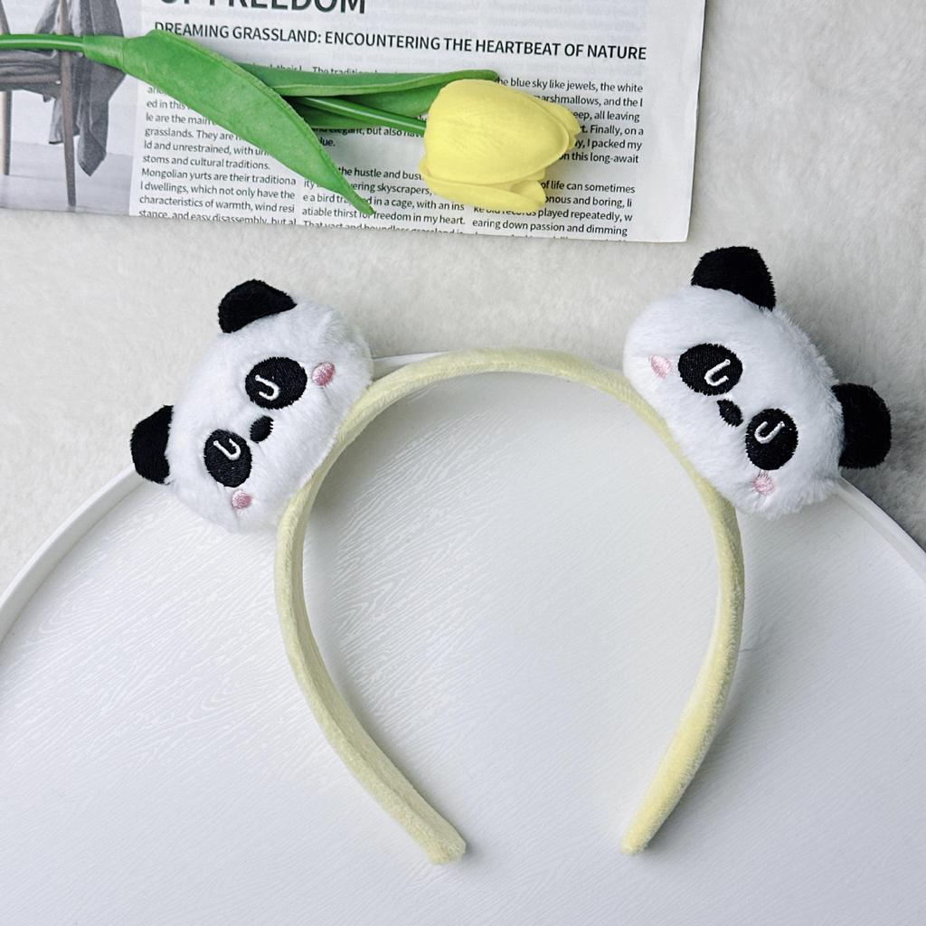 Adorable 2026 Panda Hair Accessory: Cute Round Headband & Funny Clip for Girly Wash Face Routine