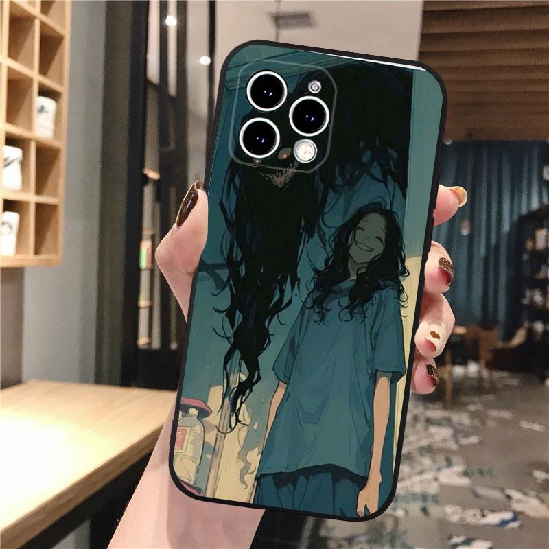 Phone Case For iphone 17 Pro Max 17 Pro Air 16 15 14 13 Pro Max 15 16 Pro 15Plus Anime Girl Art Horror Eyes